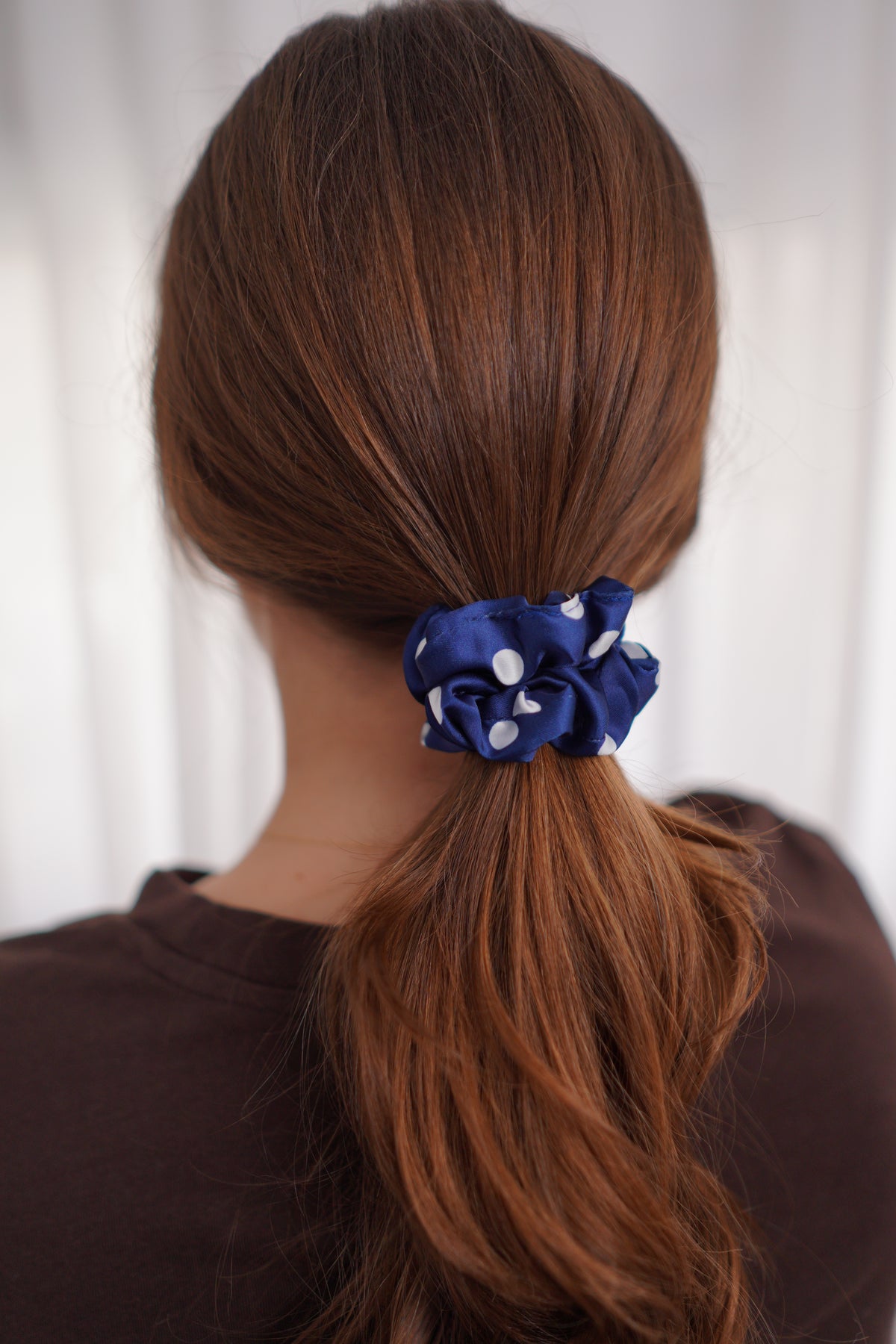 Polka Moon Satin Scrunchie