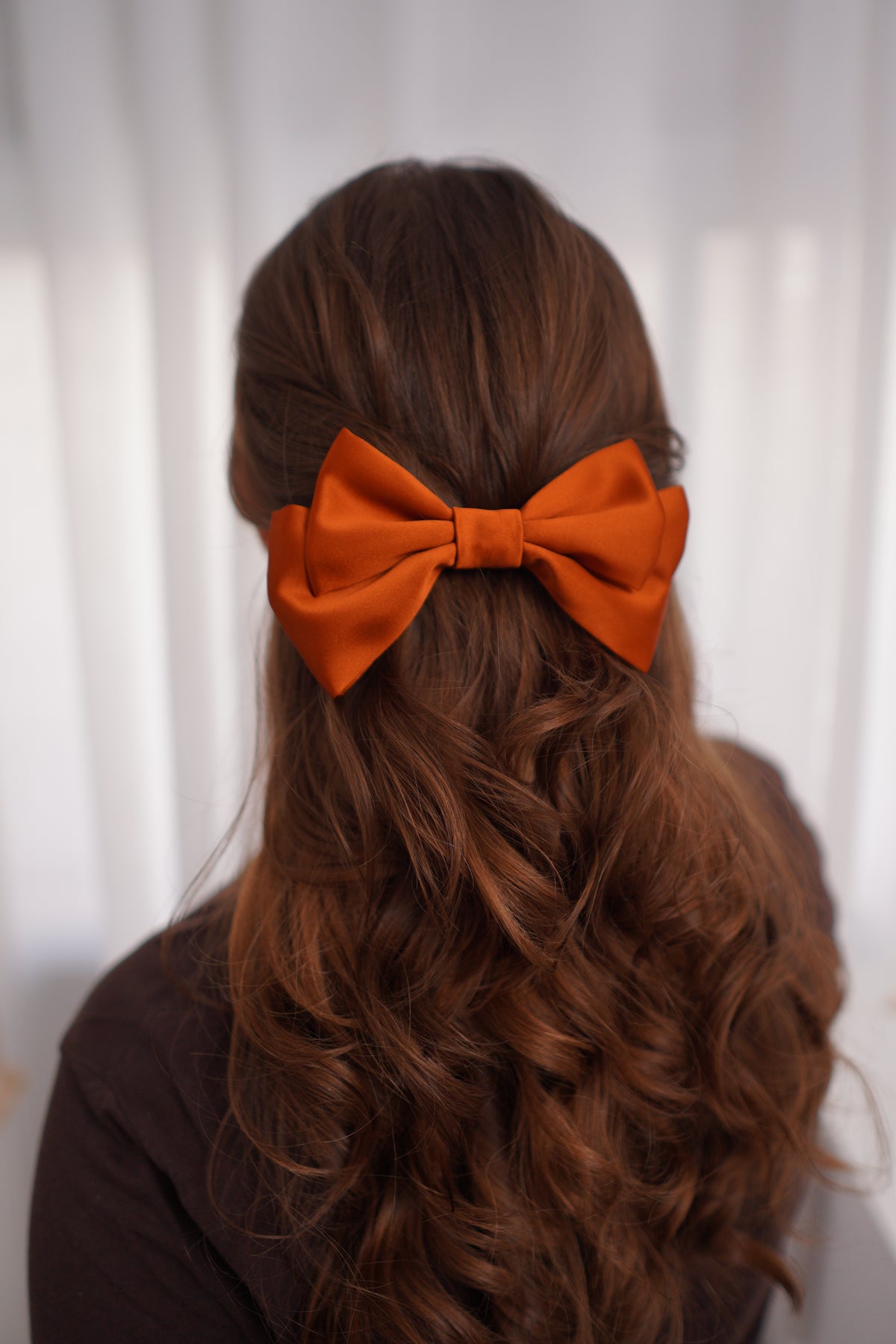 Old Brick Small Hair Bow Clip