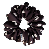 Espresso Polka Satin Scrunchie