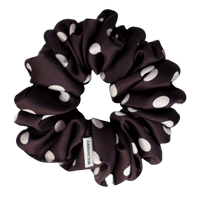 Espresso Polka Satin Scrunchie