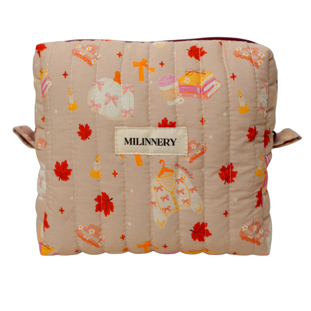 Autumn Leaves Quilted Makeup Bag