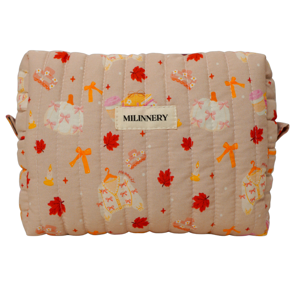 Autumn Leaves Quilted Makeup Bag