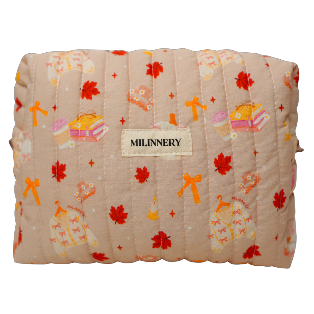 Autumn Leaves Quilted Makeup Bag