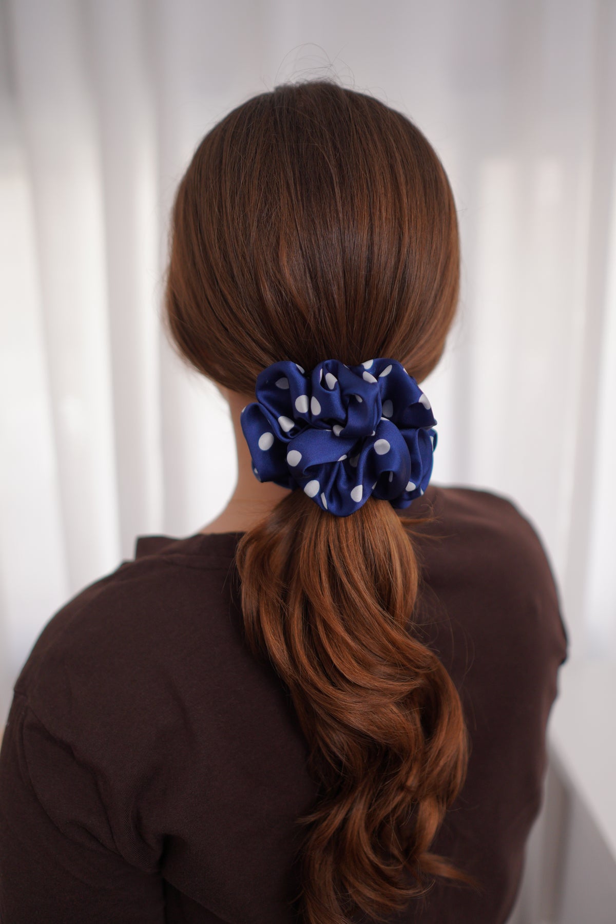 Polka Moon Satin Scrunchie