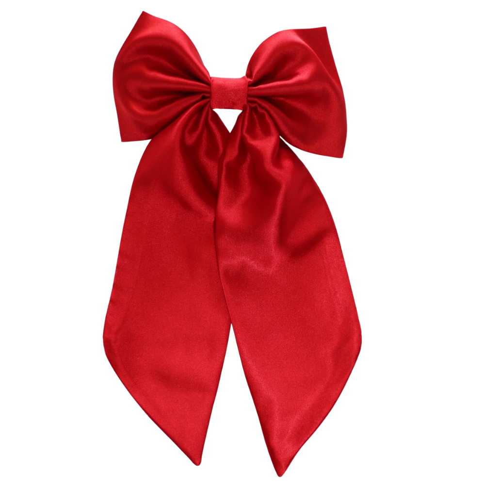 Cherry Long Tail Hair Bow Clip