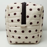 Polka Dot Quilted Makeup Bag