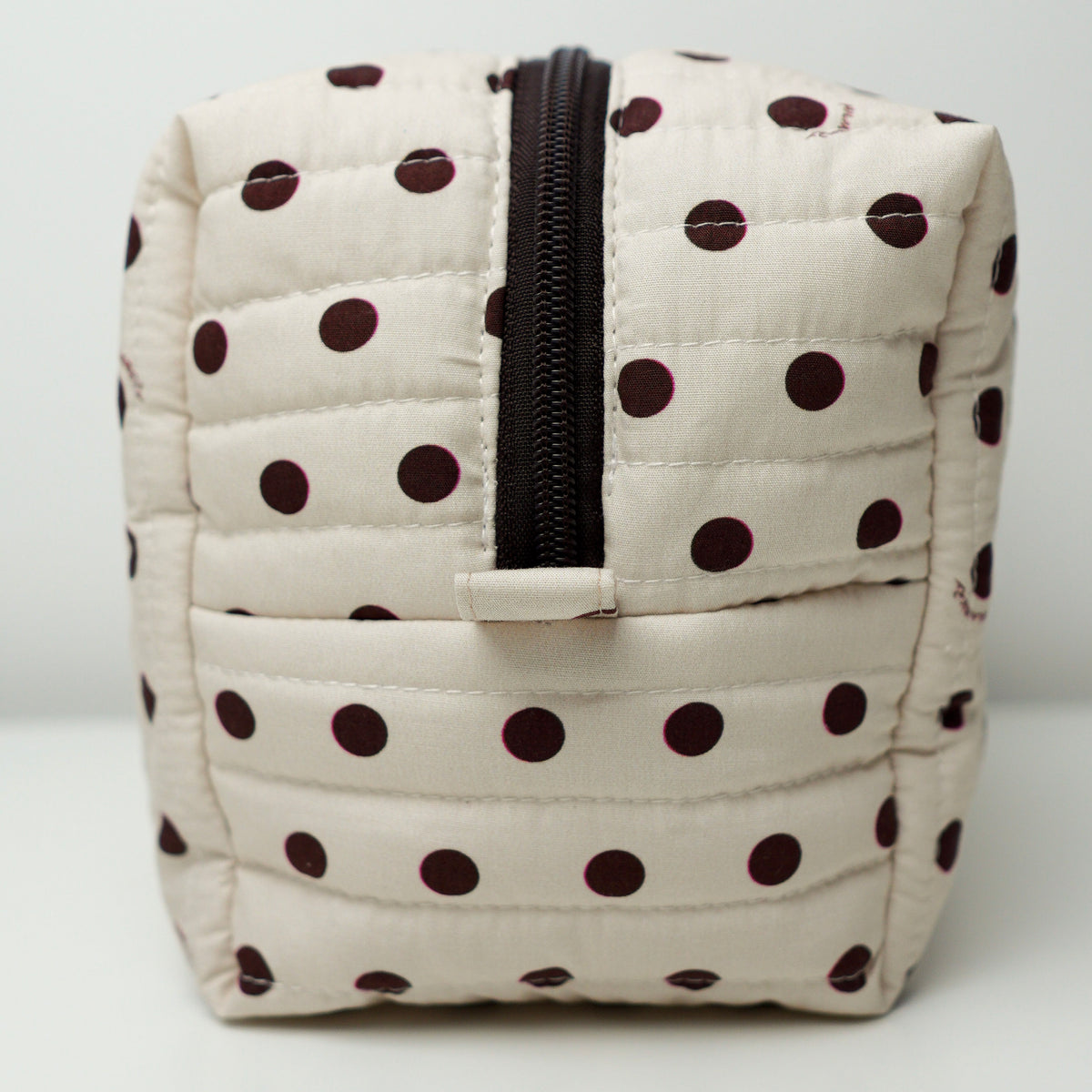 Polka Dot Quilted Makeup Bag