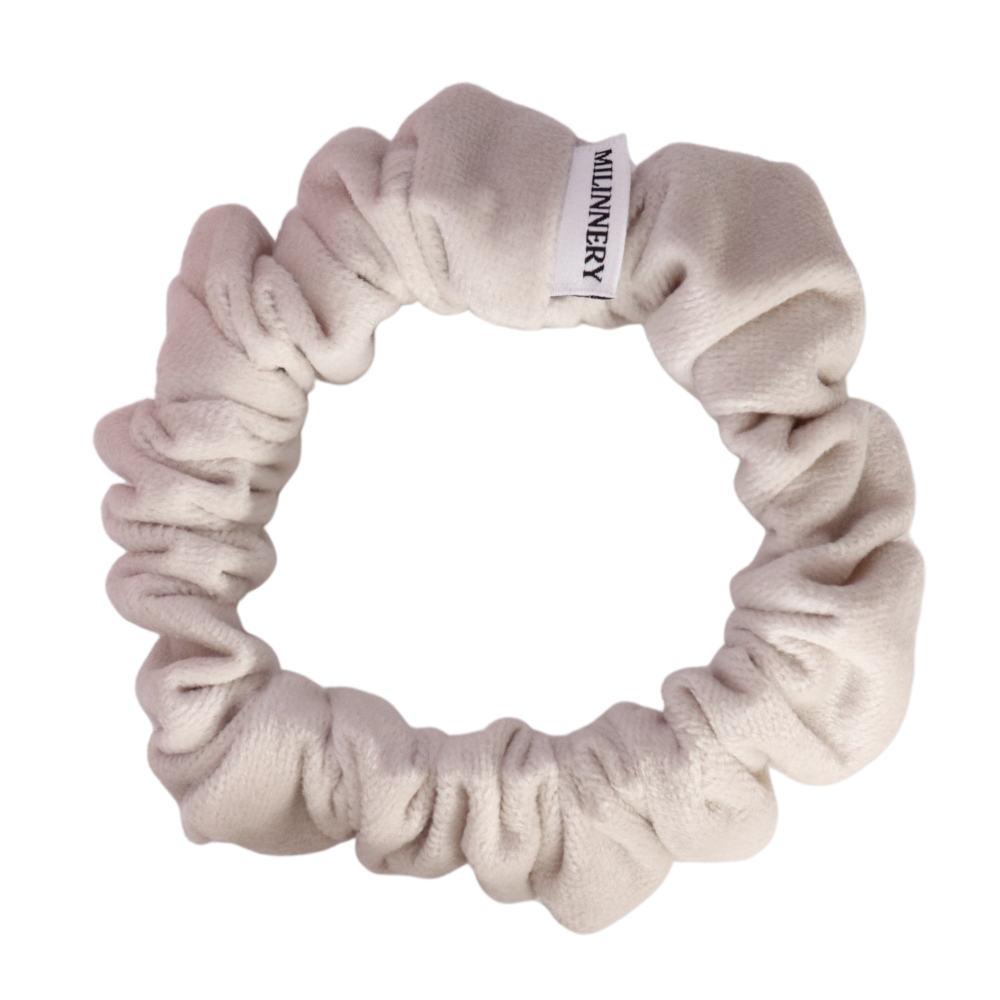 Ivory Cloud Velvet Scrunchie