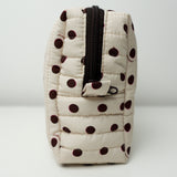 Polka Dot Quilted Makeup Bag