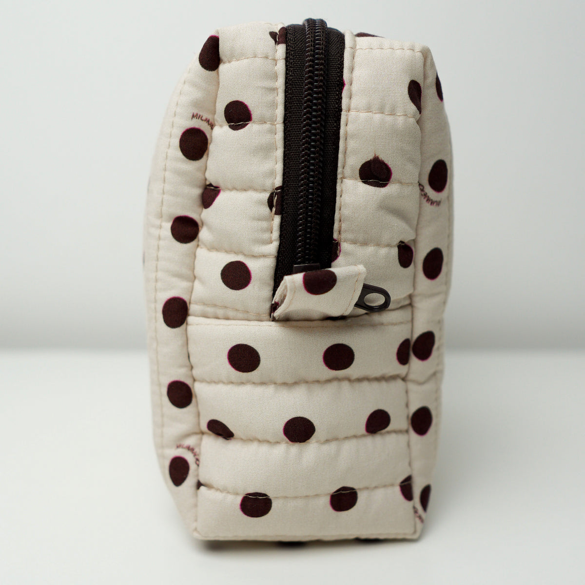 Polka Dot Quilted Makeup Bag