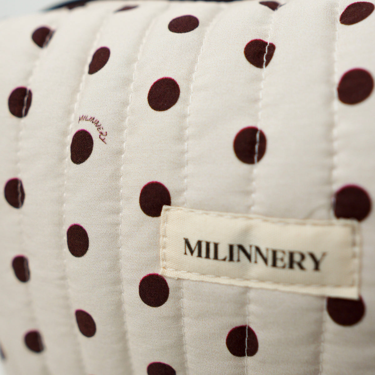 Polka Dot Quilted Makeup Bag