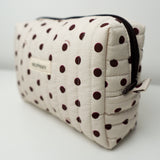 Polka Dot Quilted Makeup Bag