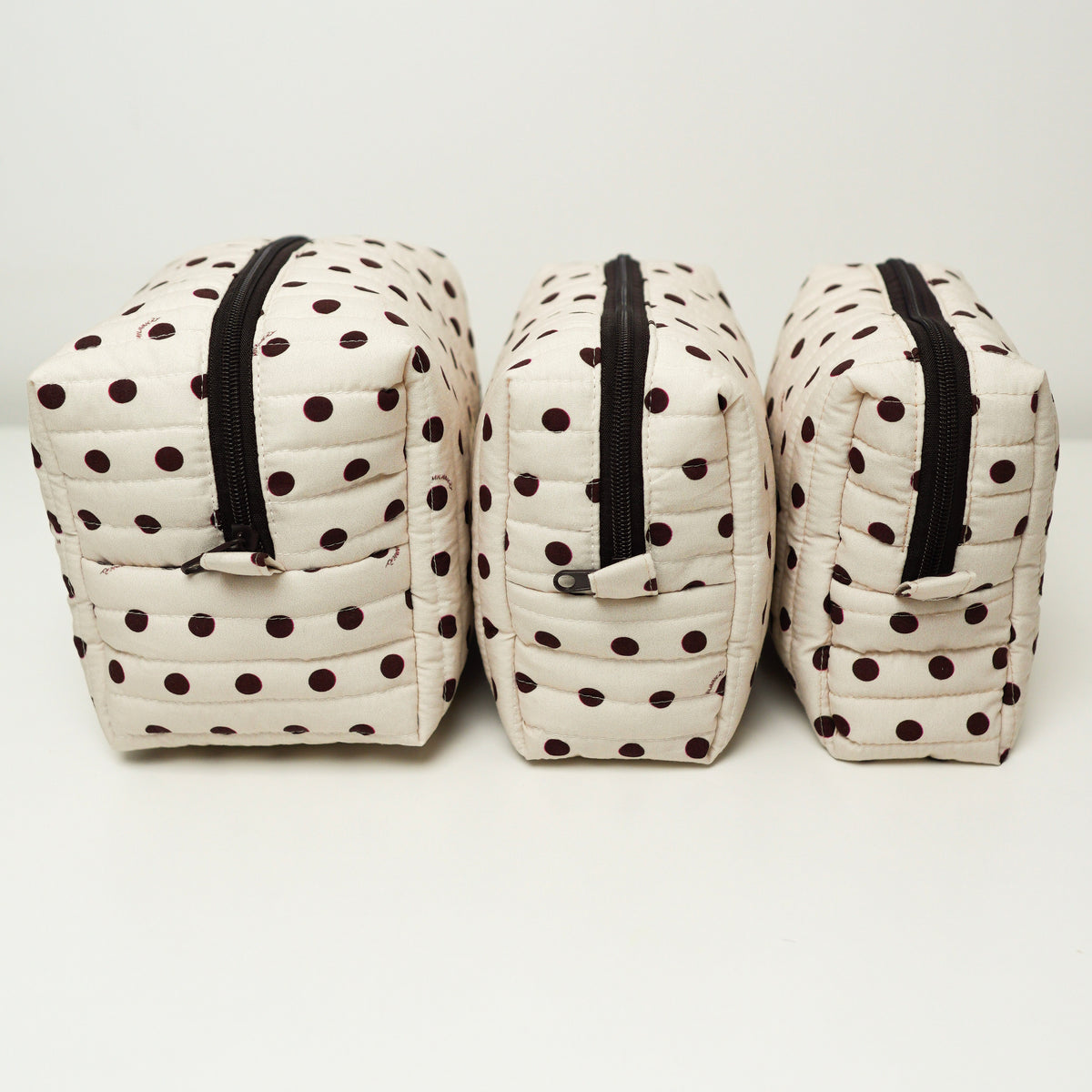 Polka Dot Quilted Makeup Bag