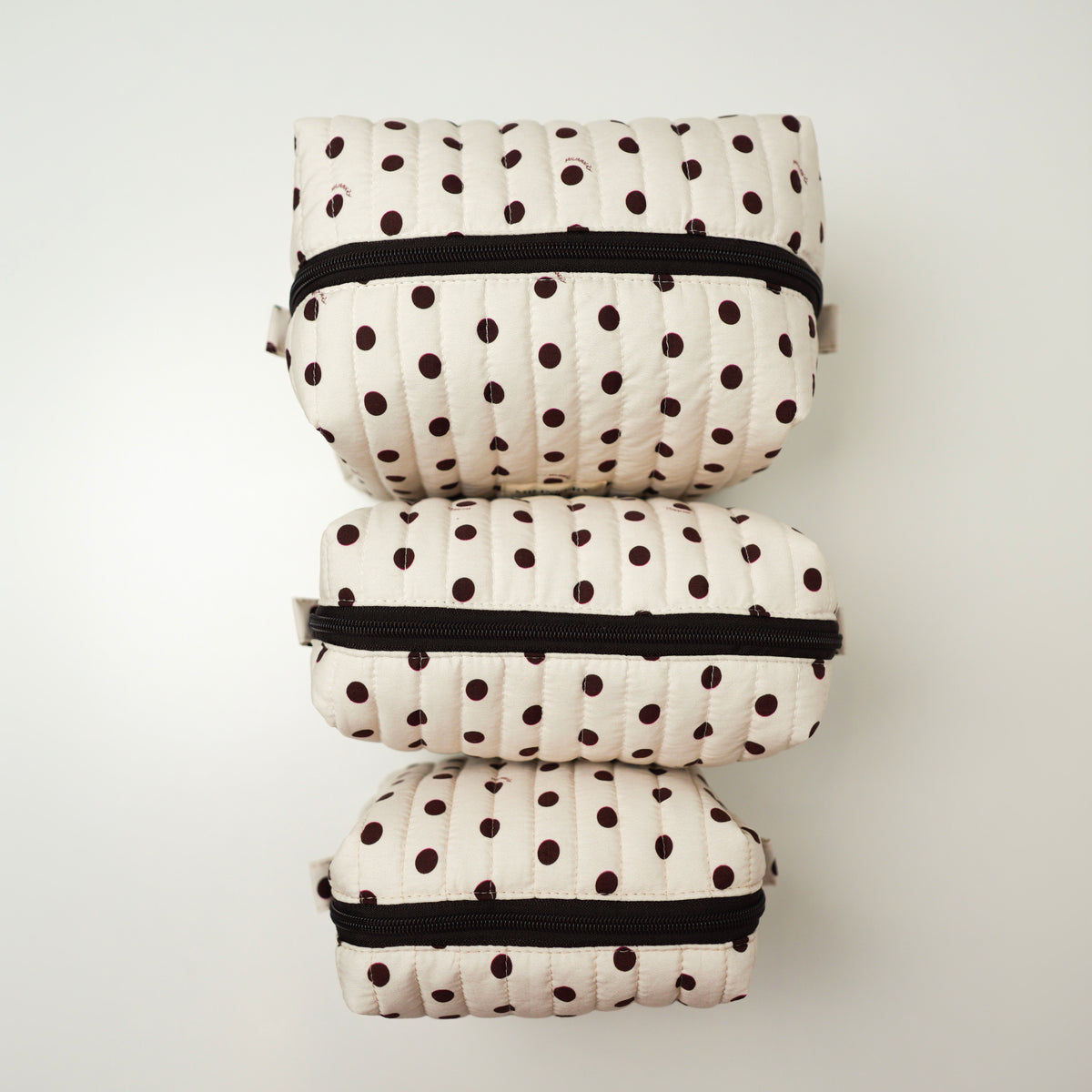 Polka Dot Quilted Makeup Bag