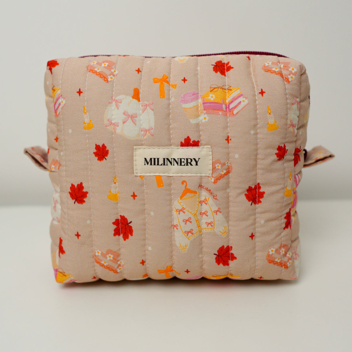 Autumn Leaves Quilted Makeup Bag