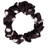 Espresso Polka Satin Scrunchie