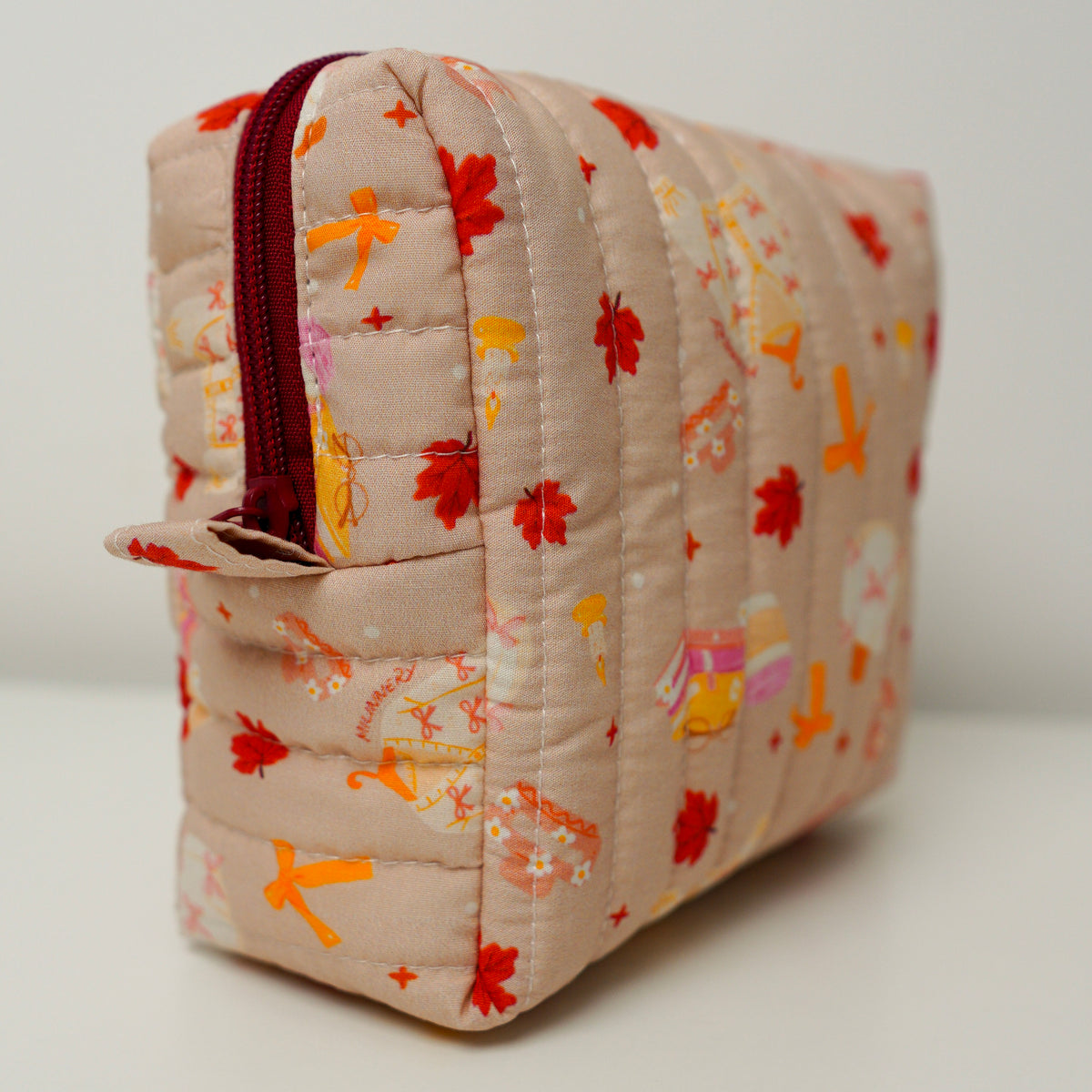 Autumn Leaves Quilted Makeup Bag