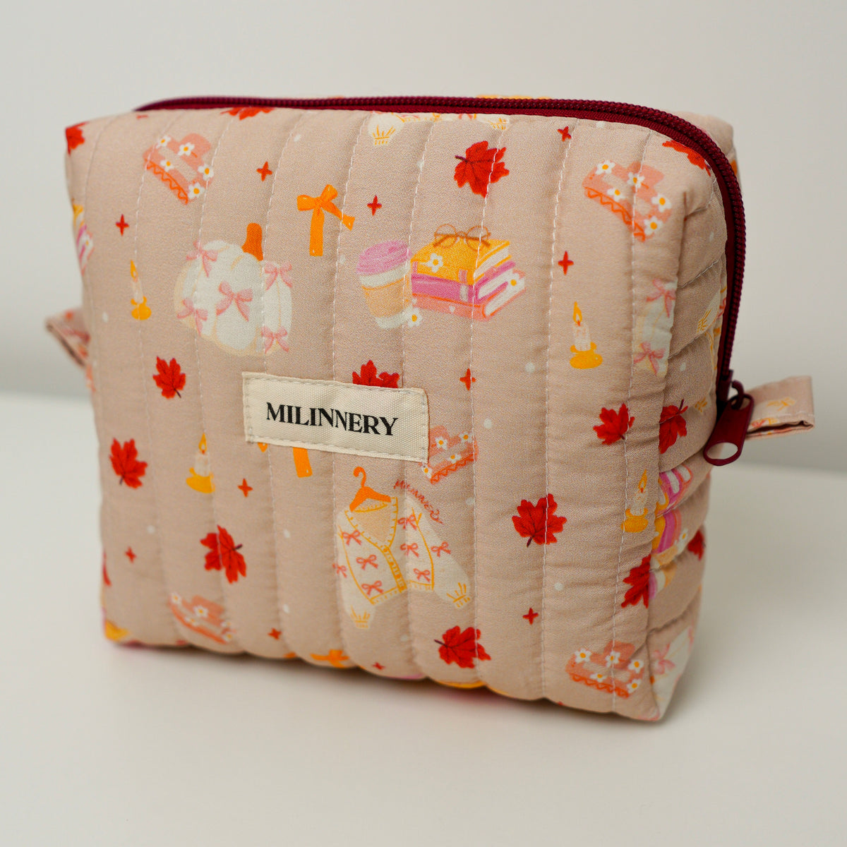 Autumn Leaves Quilted Makeup Bag