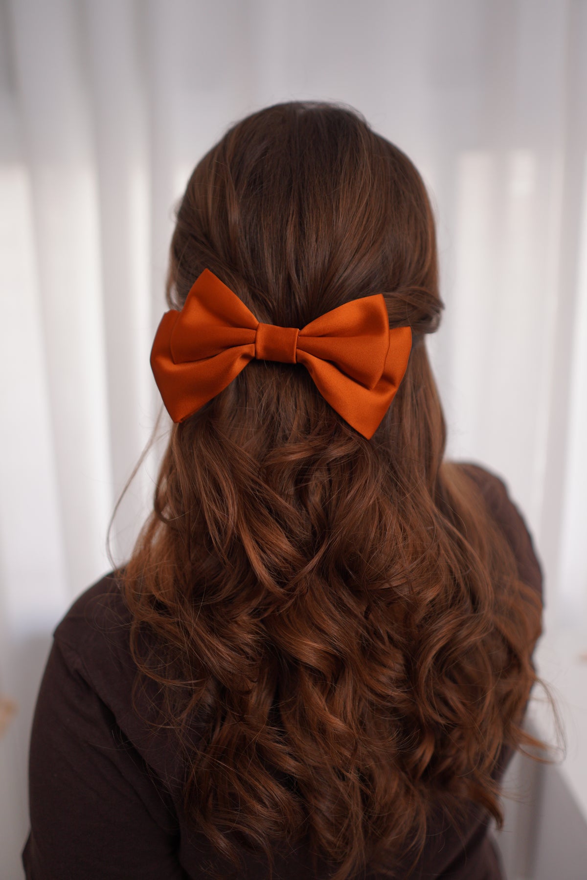 Old Brick Small Hair Bow Clip