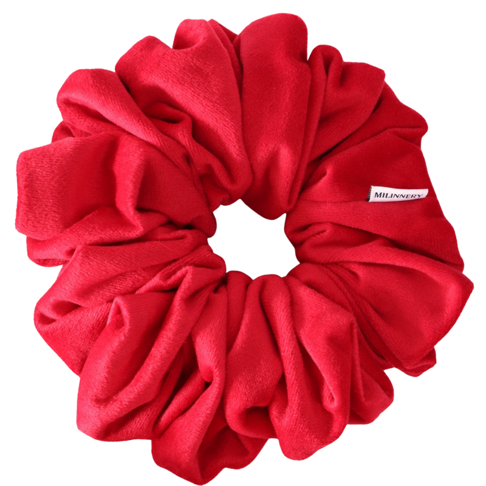 Scarlet Flame Velvet Scrunchie
