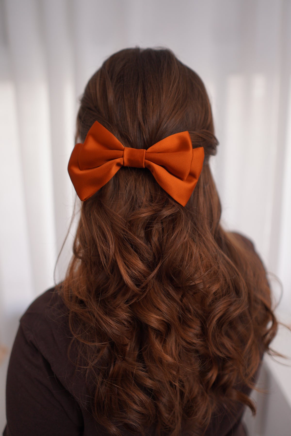 Old Brick Small Hair Bow Clip