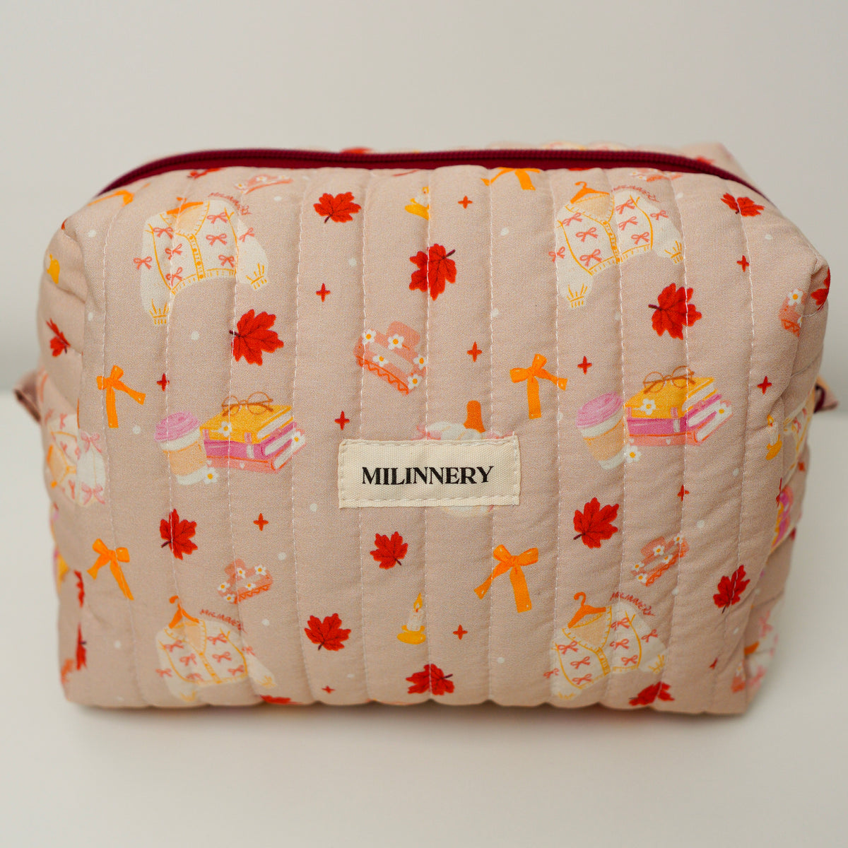 Autumn Leaves Quilted Makeup Bag