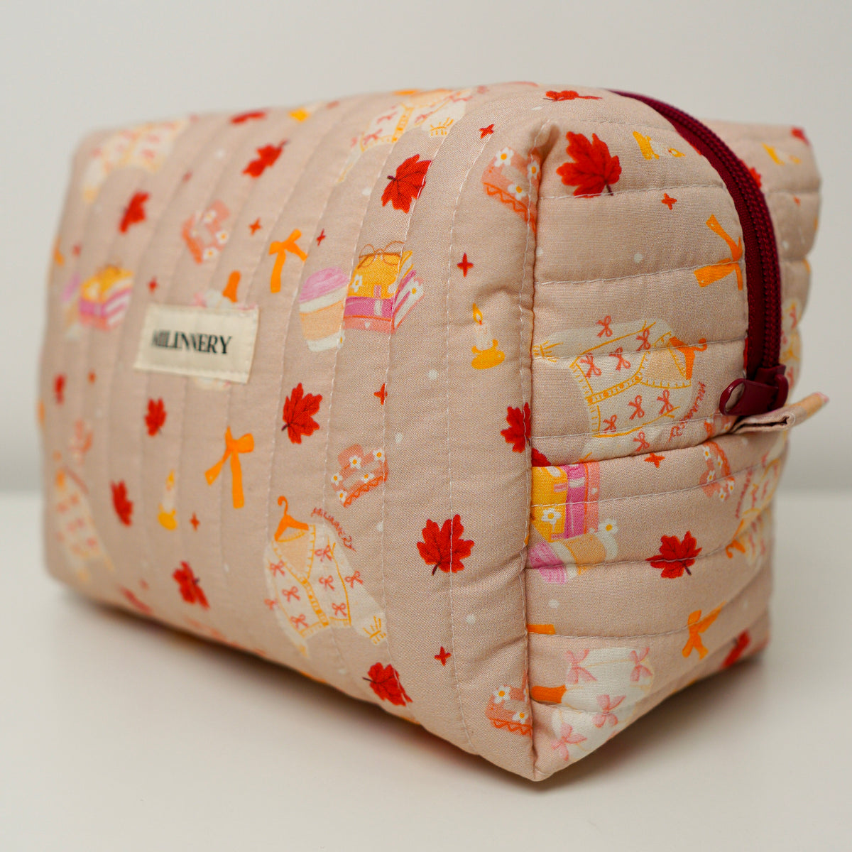Autumn Leaves Quilted Makeup Bag