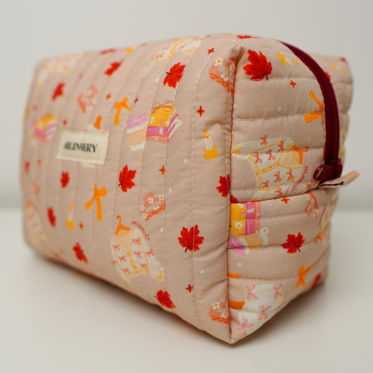Autumn Leaves Quilted Makeup Bag