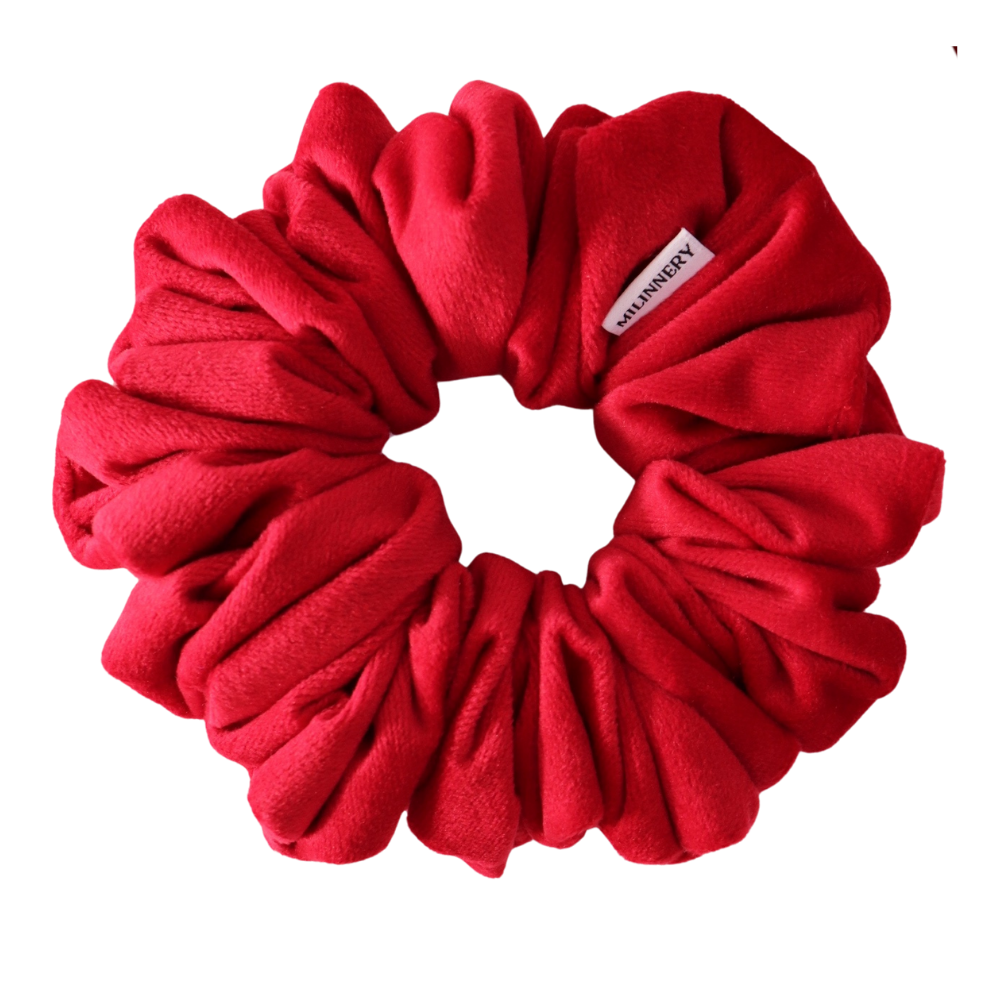 Scarlet Flame Velvet Scrunchie