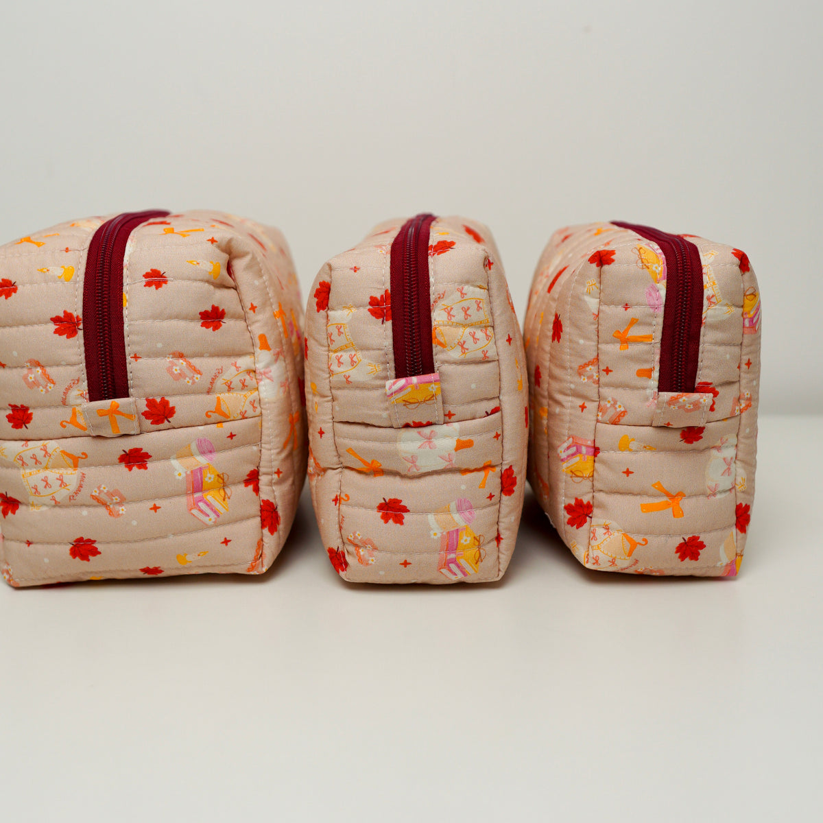 Autumn Leaves Quilted Makeup Bag