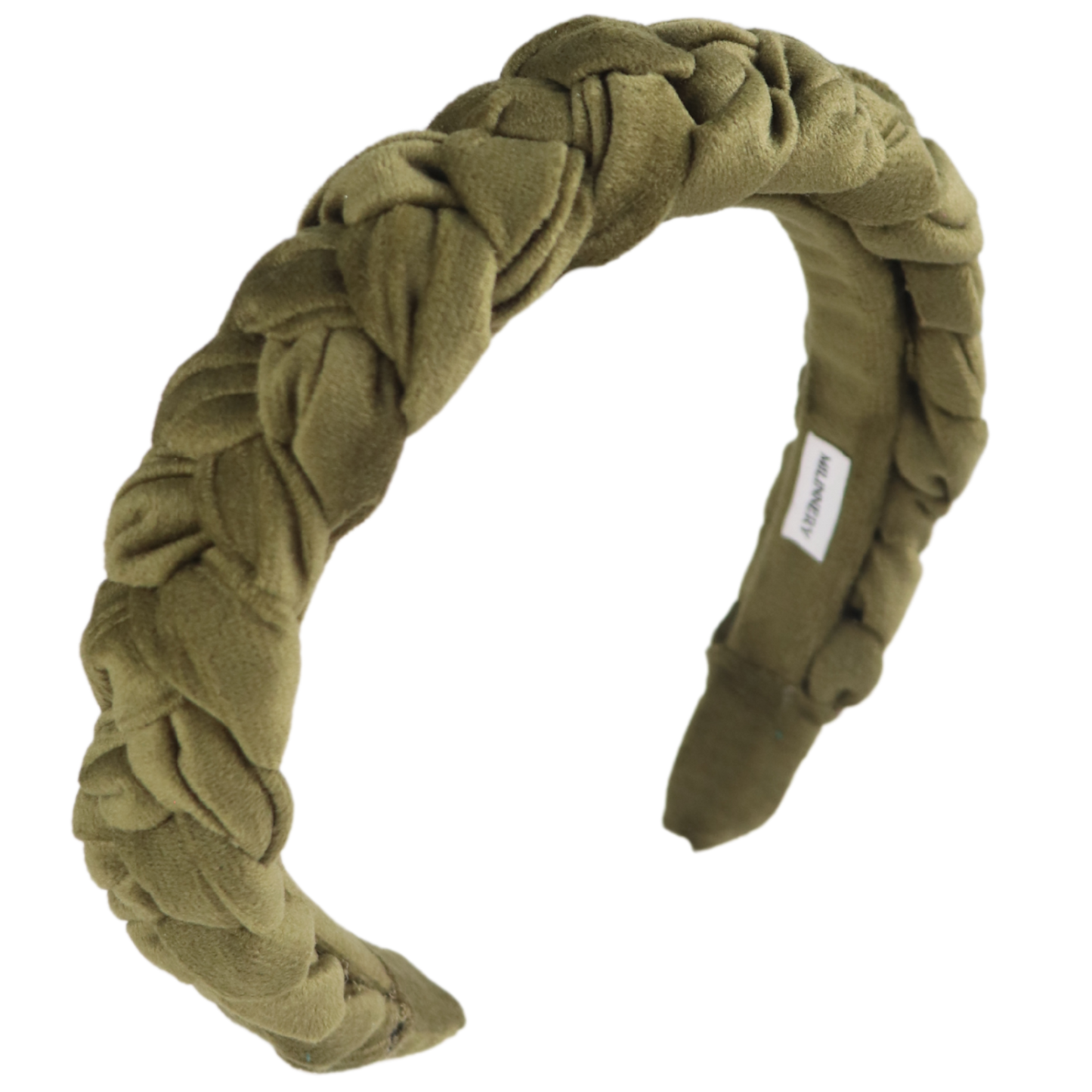 Bandeau en velours tressé à motif de feuilles