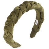 Bandeau en velours tressé à motif de feuilles