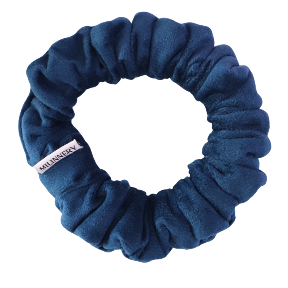 Midnight Sapphire Velvet Scrunchie