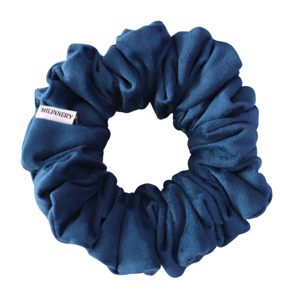 Midnight Sapphire Velvet Scrunchie