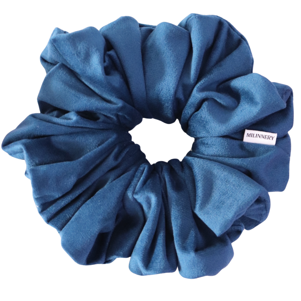 Midnight Sapphire Velvet Scrunchie