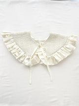 Colletto staccabile in tweed color crema