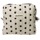 Polka Dot Quilted Makeup Bag