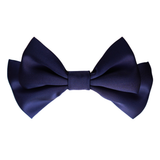 Navy Hour Small Hair Bow Clip