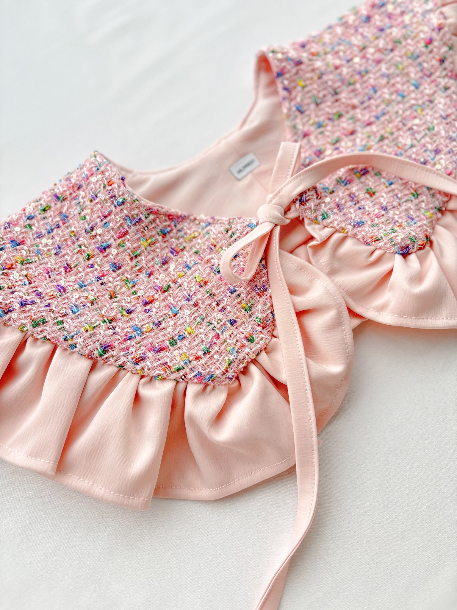 Pink Tweed Detachable Collar