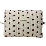 Polka Dot Quilted Makeup Bag