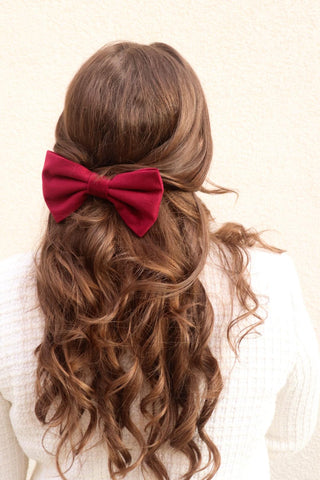 Merlot Hair Bow Clip - Milinnery