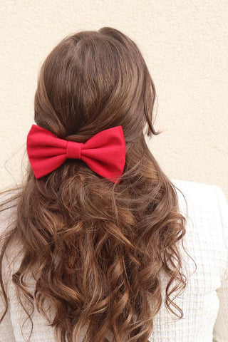 Carmine Hair Bow Clip - Milinnery