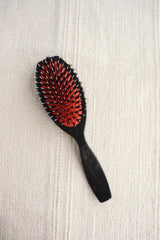 Black Medium Oval Professional Boar Bristle Brush - Milinnery