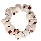Truffle Cream Polka Satin Scrunchie