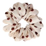 Truffle Cream Polka Satin Scrunchie