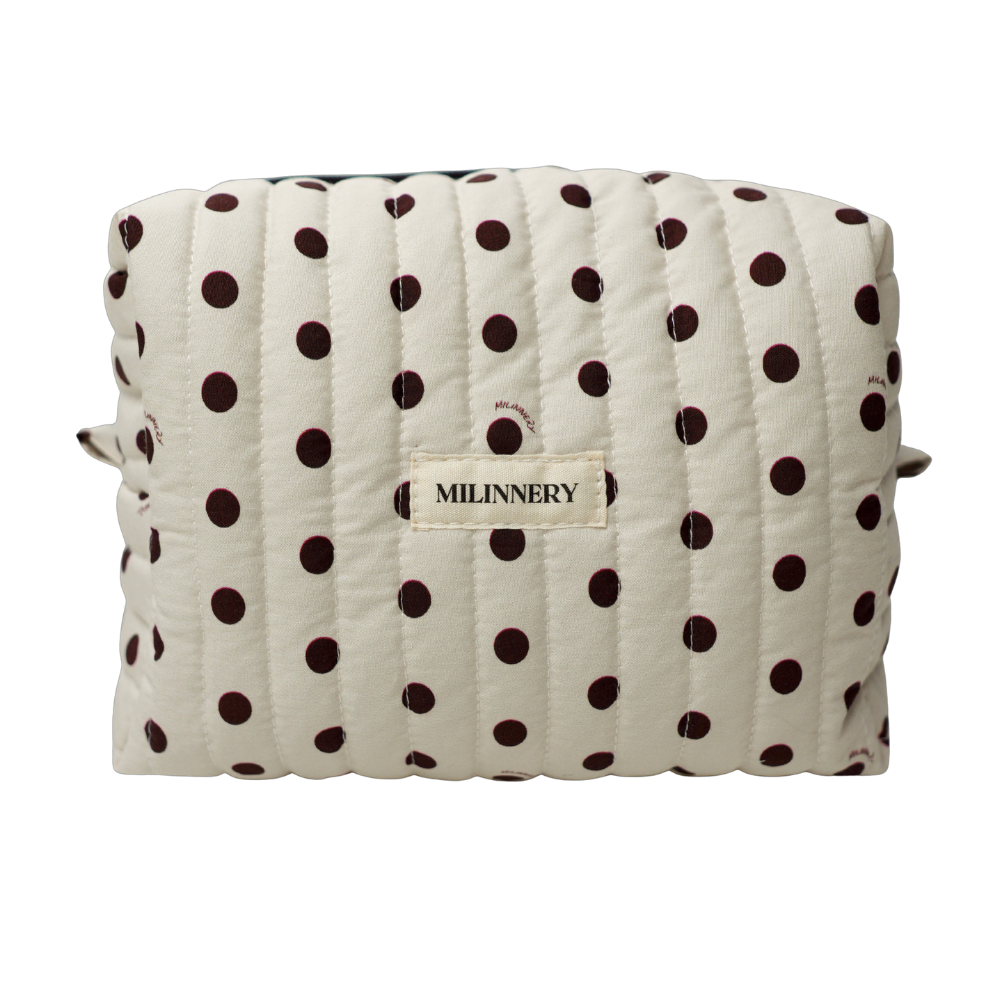 Polka Dot Quilted Makeup Bag