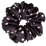 Espresso Polka Satin Scrunchie