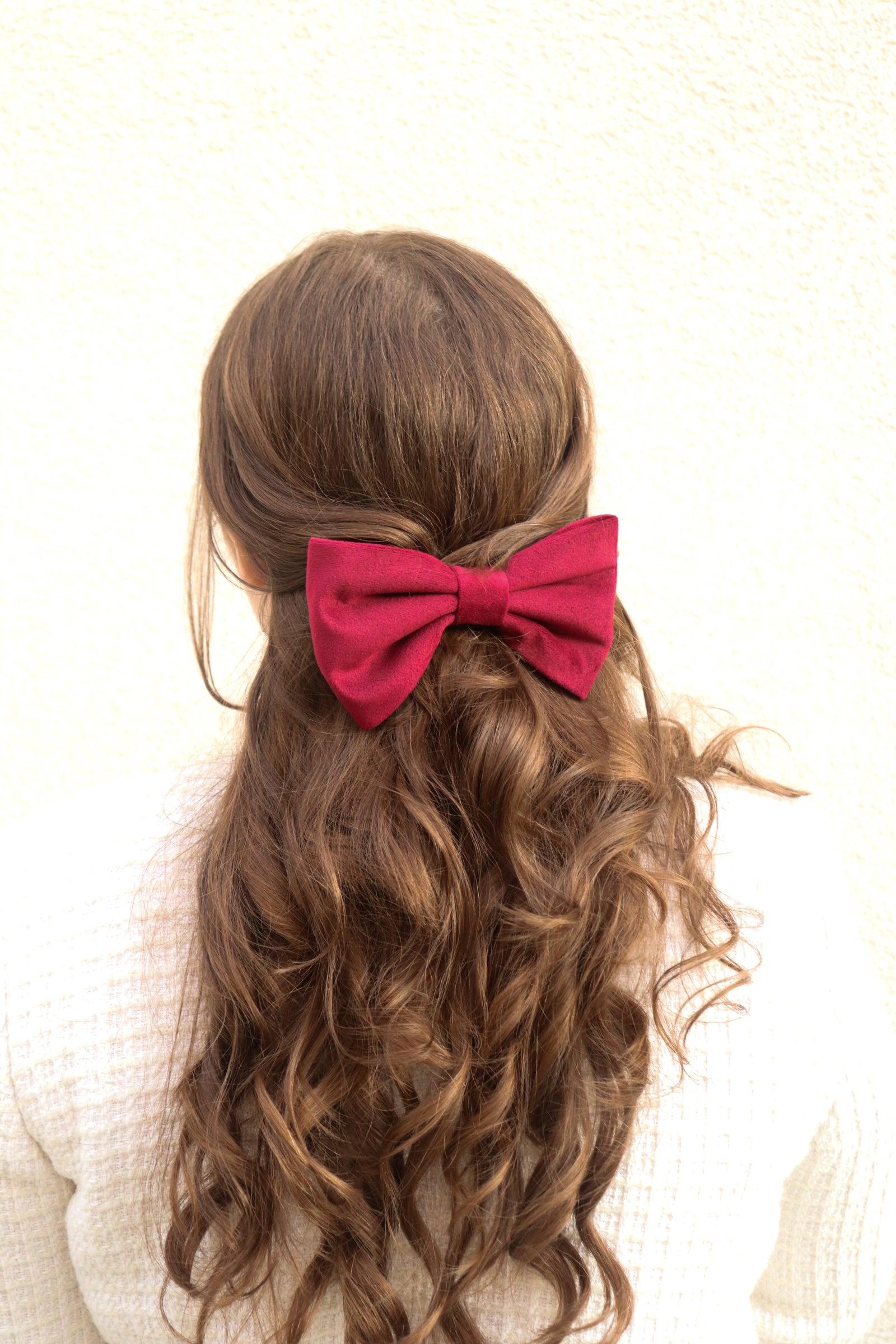 Merlot Hair Bow Clip - Milinnery