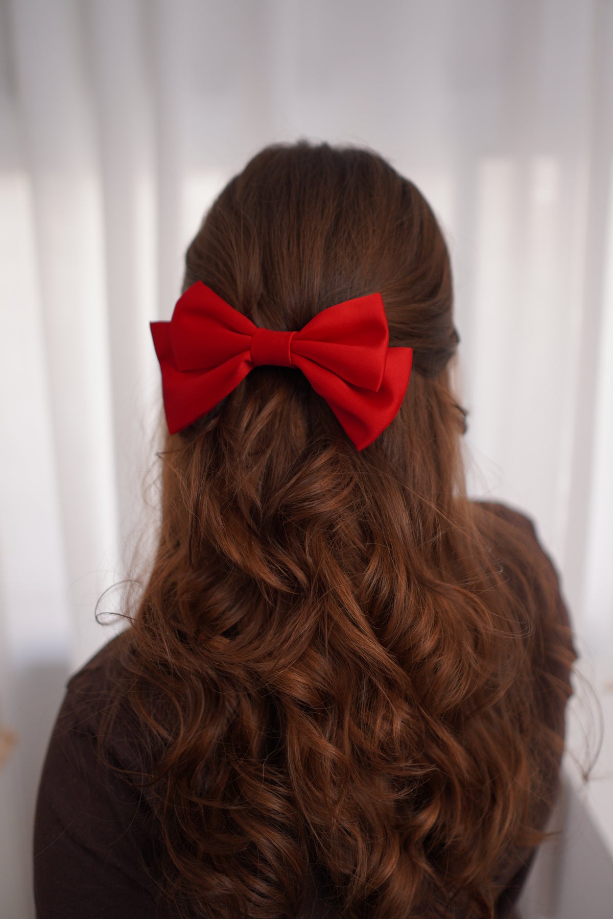 Pomegranate Small Hair Bow Clip