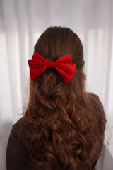 Pomegranate Small Hair Bow Clip